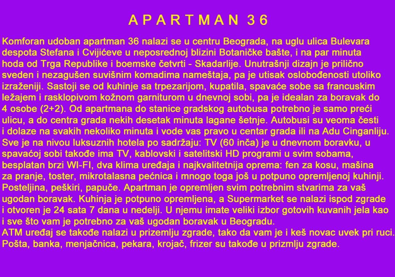 Apartment 36 بلغراد المظهر الخارجي الصورة
